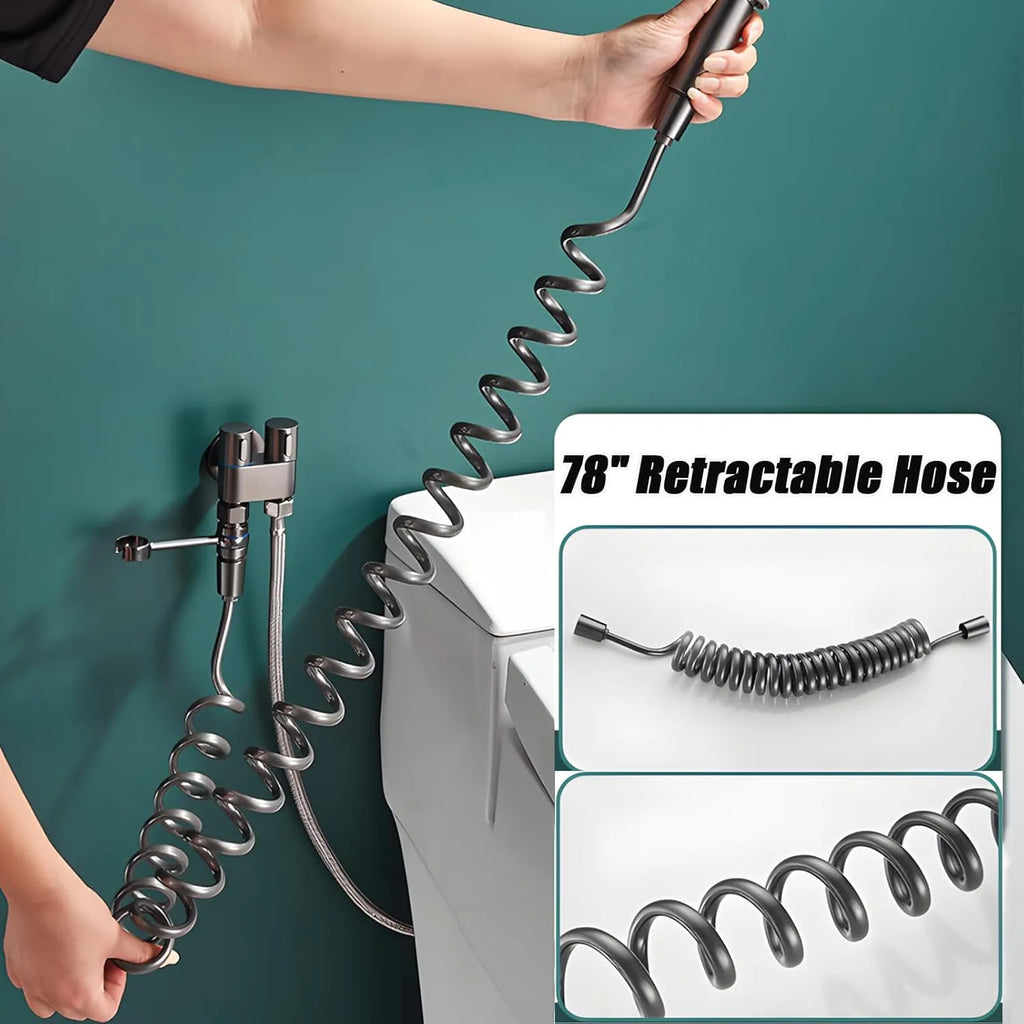 1-In-2-Handheld Out Dual Control Valve Bidet Sprayer for Toilet